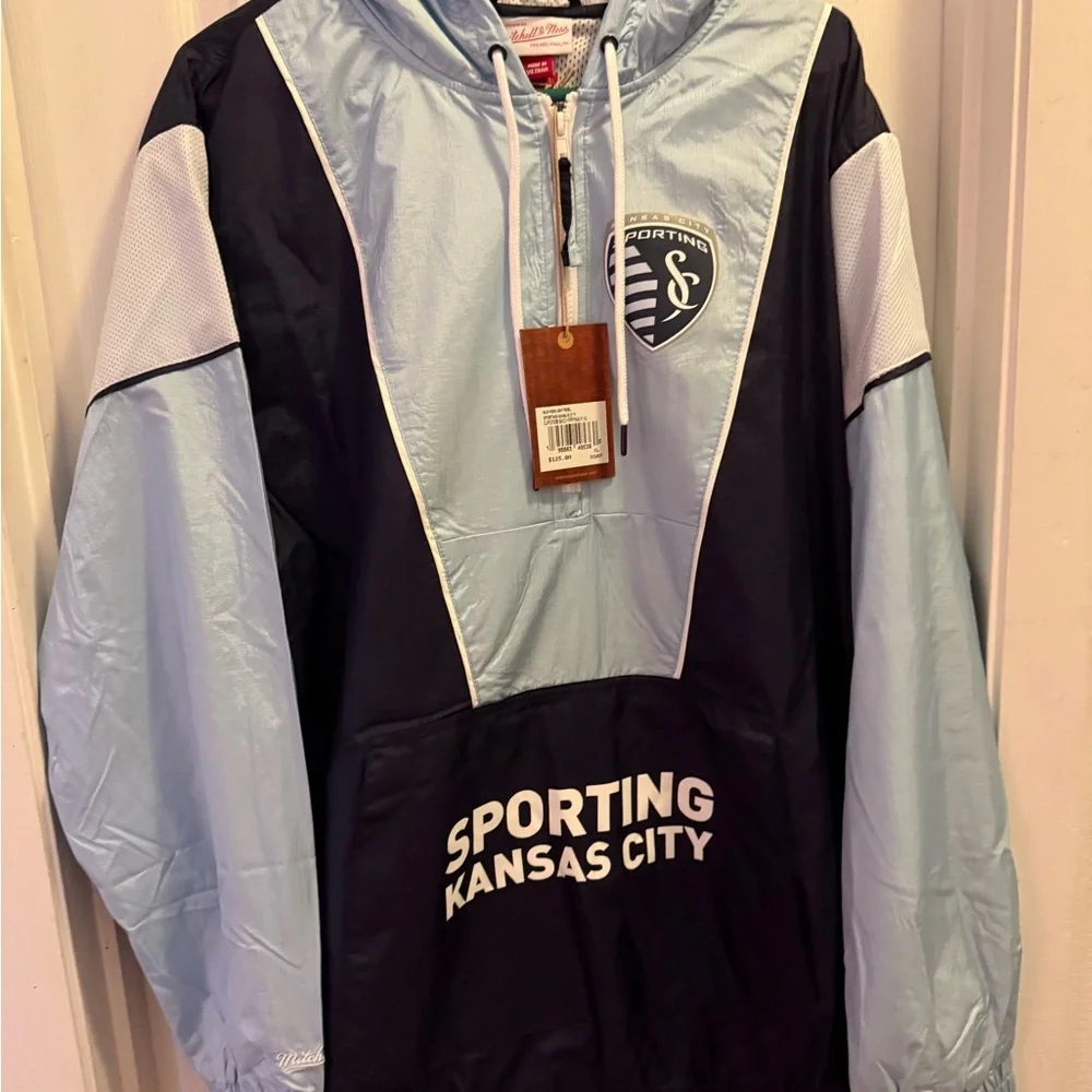 Mitchell & Ness Kansas City Highlight Reel Windbreaker Half zip SZ XL NWT